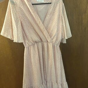 Pink Patterned Wrap Dress